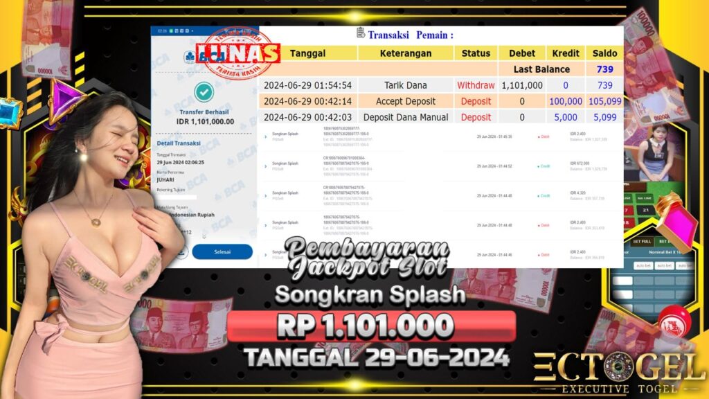 BUKTI JACKPOT SLOT SONGKRAN SPLASH TERPERCAYA DI INDONESIA TGL 29-06-2024