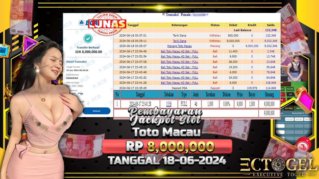 BUKTI JACKPOT TOGEL TOTO MACAU TERPERCAYA DI INDONESIA