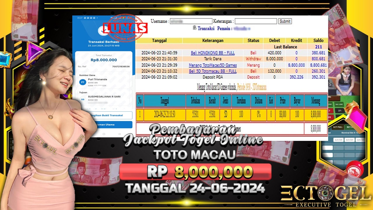 BUKTI JACKPOT TOGEL 5D TOTOMACAU TERPERCAYA DI INDONESIA