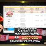 BUKTI JACKPOT SLOT MAHJONG WAYS TERPERCAYA DI INDONESIA TGL 27-07-2024