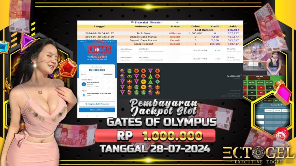 BUKTI JACKPOT SLOT GATES OF OLYMPUS TERPERCAYA DI INDONESIA TGL 28-07-2024