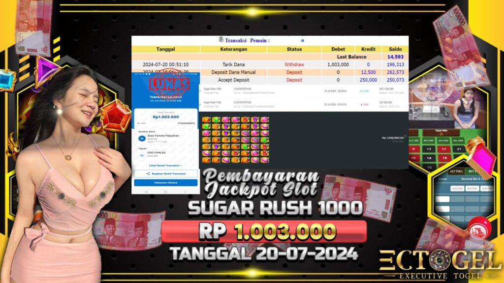 BUKTI JACKPOT SLOT SUGAR RUSH 1000 TERPERCAYA DI INDONESIA TGL 20-07-2024