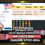 BUKTI JACKPOT SLOT MANIA PRINCESS TERPERCAYA DI INDONESIA TGL 07-07-2024