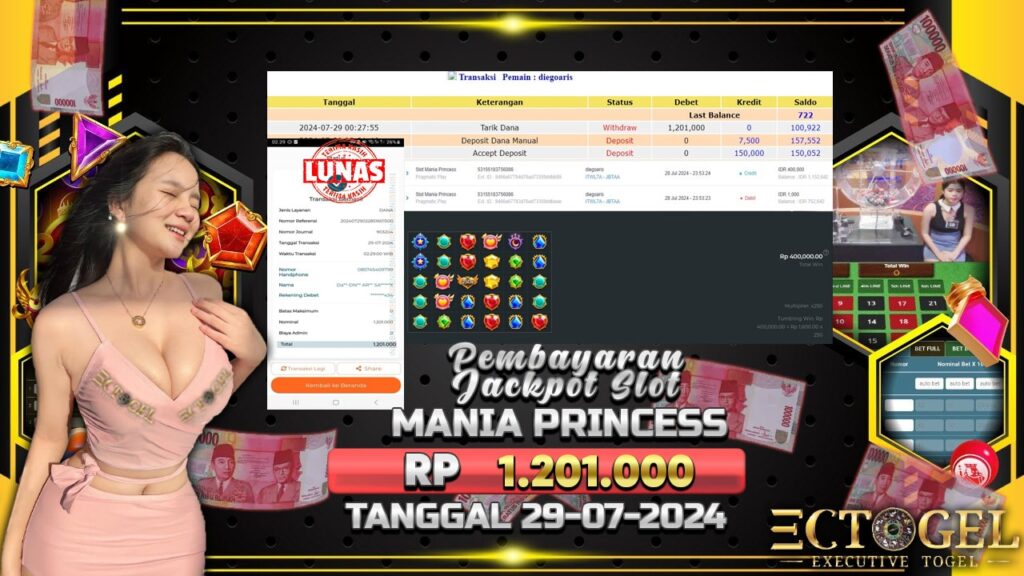 BUKTI JACKPOT SLOT MANIA PRINCESS TERPERCAYA DI INDONESIA TGL 29-07-2024