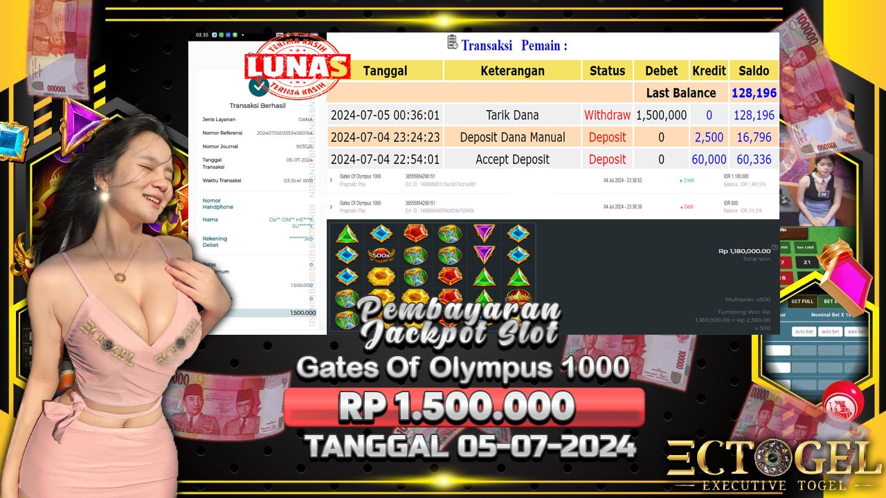 BUKTI JACKPOT SLOT GATES OF OLYMPUS 1000 TERPERCAYA DI INDONESIA TGL 05-07-2024