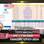 BUKTI JACKPOT TOGEL TOTO MACAU TERPERCAYA DI INDONESIA TGL 03-07-2024