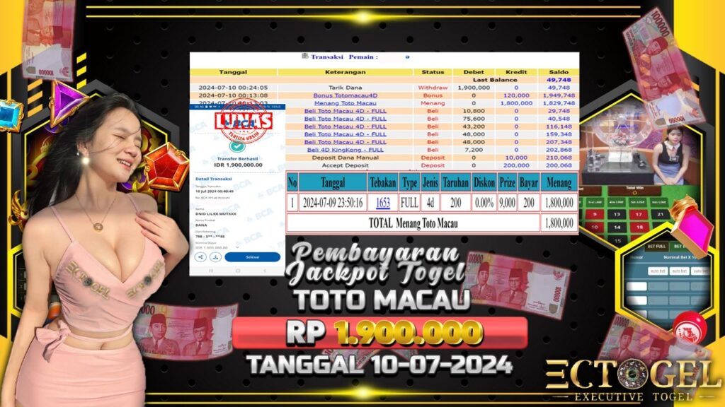 BUKTI JACKPOT TOGEL TOTO MACAU TERPERCAYA DI INDONESIA TGL 10-07-2024