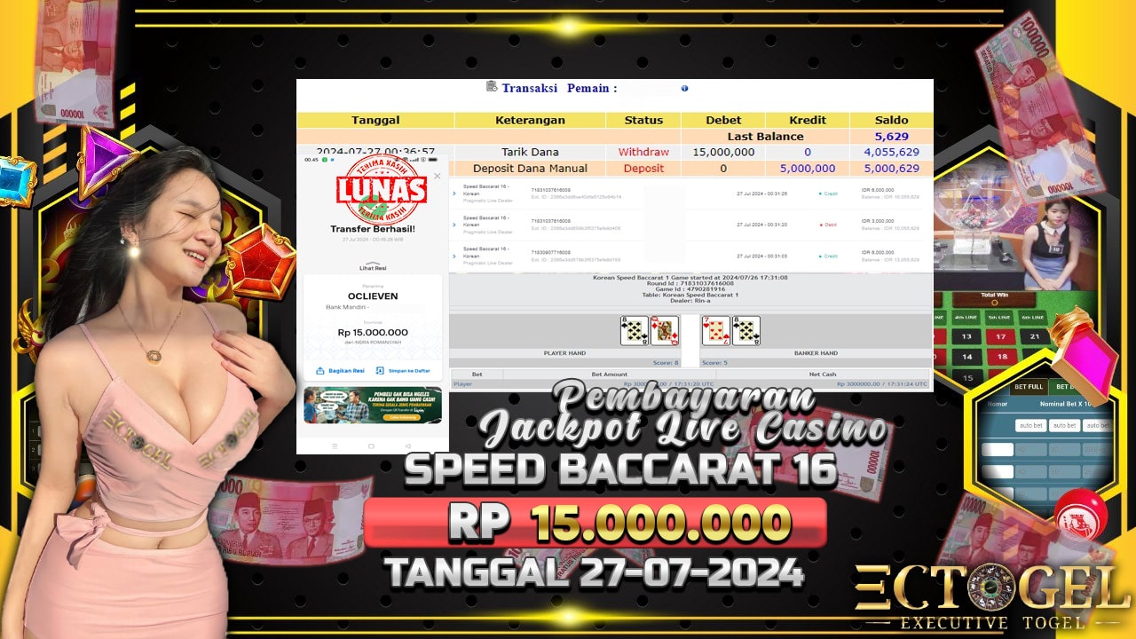 BUKTI JACKPOT SPEED BACCARAT 16 TERPERCAYA DI INDONESIA TGL 26-07-2024