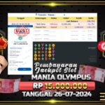 BUKTI JACKPOT SLOT MANIA OLYMPUS TERPERCAYA DI INDONESIA TGL 26-07-2024