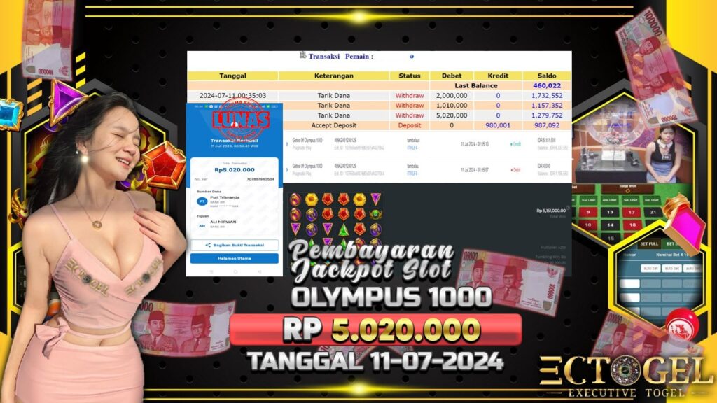 BUKTI JACKPOT SLOT GATES OF OLYMPUS 1000 TERPERCAYA DI INDONESIA TGL 11-07-2024