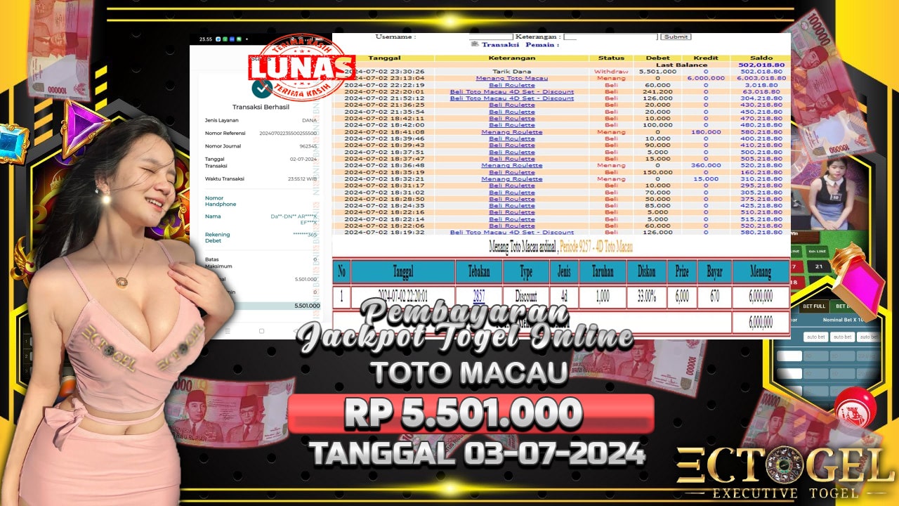 BUKTI JACKPOT TOGEL TOTO MACAU TERPERCAYA DI INDONESIA