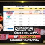 BUKTI JACKPOT SLOT MAHJONG WAYS TERPERCAYA DI INDONESIA TGL 14-07-2024