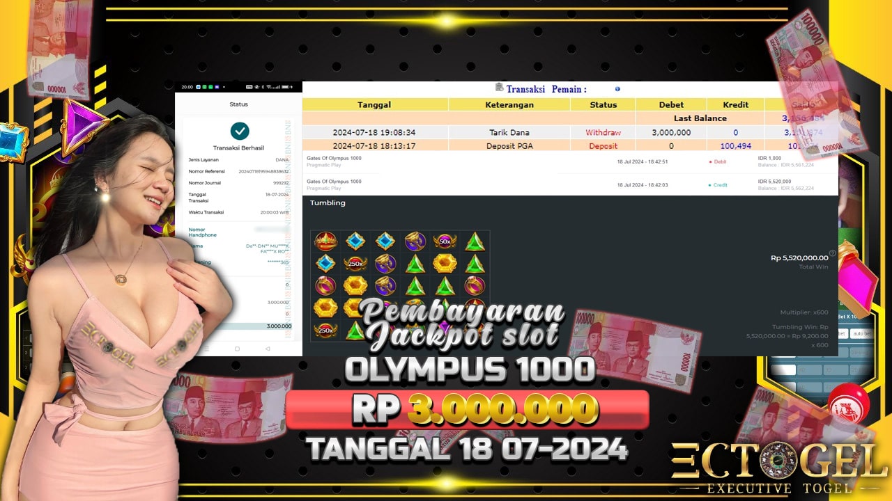 BUKTI JACKPOT SLOT GATES OF OLYMPUS 1000 TERPERCAYA DI INDONESIA TGL 18-07-2024