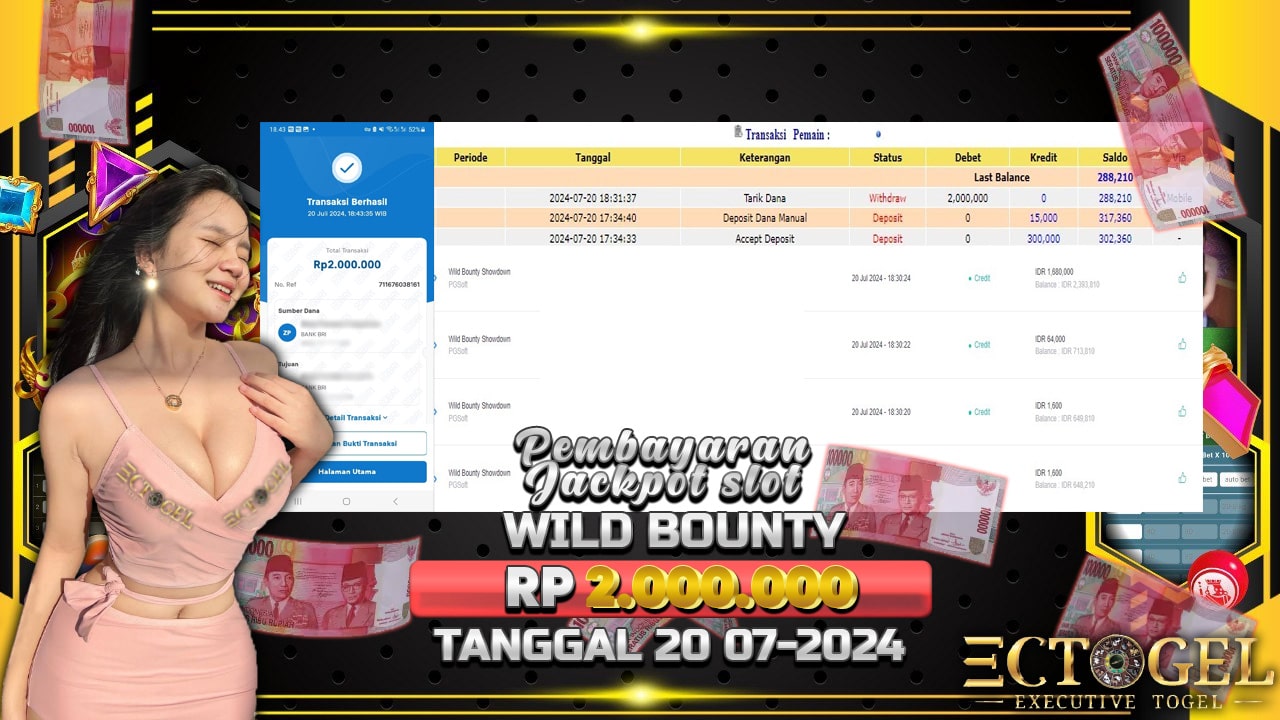 BUKTI JACKPOT SLOT WILD BOUNTY SHOWDOWN TERPERCAYA DI INDONESIA TGL 20-07-2024