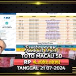 BUKTI JACKPOT TOGEL ONLINE TOTO MACAU 5D TERPERCAYA DI INDONESIA TGL 21-07-2024