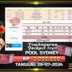 BUKTI JACKPOT TOGEL ONLINE POOL SYDNEY TERPERCAYA DI INDONESIA TGL 29-07-2024