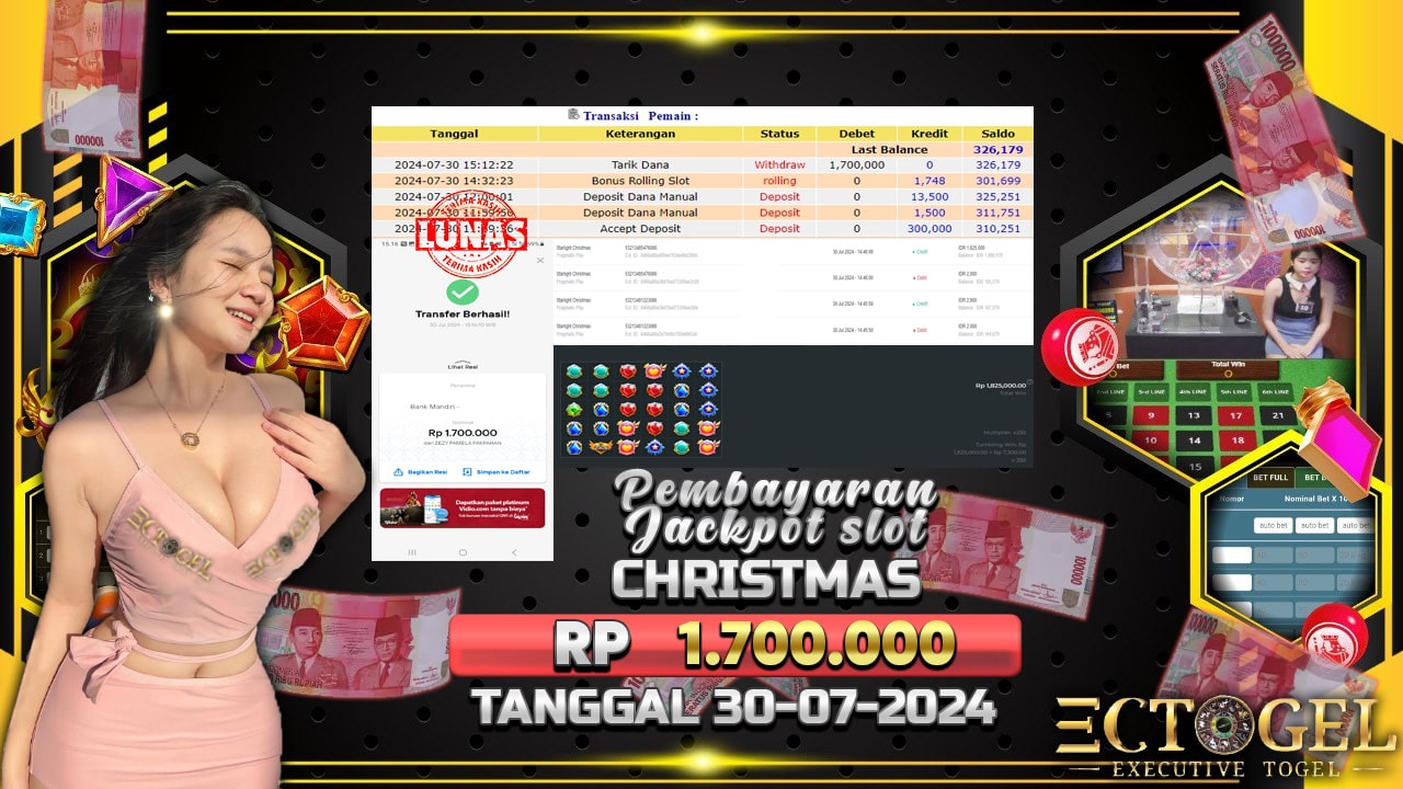 BUKTI JACKPOT SLOT STARLIGHT CHRISTMAST TERPERCAYA DI INDONESIA TGL 30-07-2024