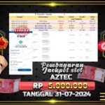 BUKTI JACKPOT SLOT TREASURE OF AZTEC TERPERCAYA DI INDONESIA TGL 31-07-2024