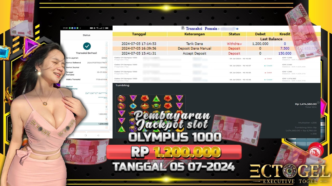 BUKTI JACKPOT SLOT GATES OF OLYMPUS 1000 TERPERCAYA DI INDONESIA TGL 05-07-2024