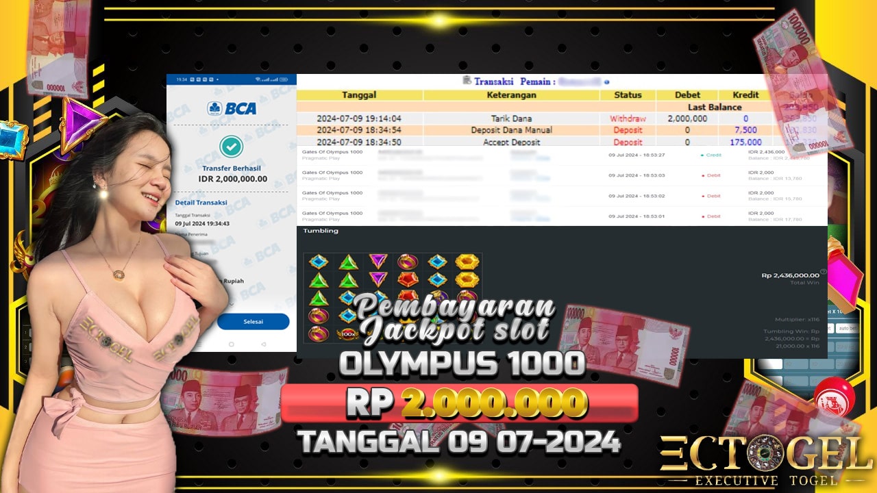 BUKTI JACKPOT SLOT GATES OF OLYMPUS 1000 TERPERCAYA DI INDONESIA TGL 09-07-2024