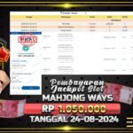 BUKTI JACKPOT SLOT MAHJONG WAYS TERPERCAYA DI INDONESIA TGL 24-08-2024