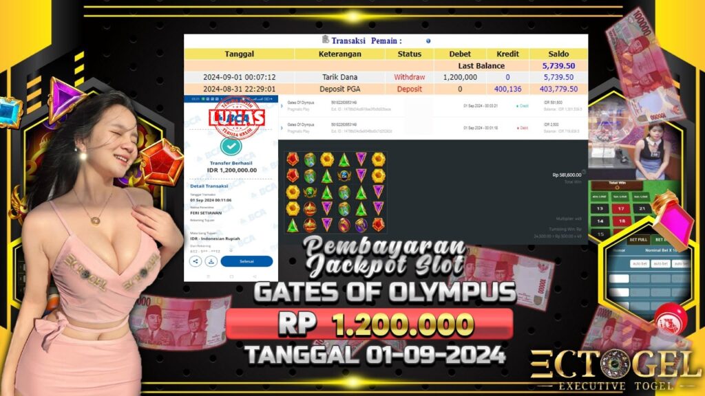 BUKTI JACKPOT SLOT GATES OF OLYMPUS TERPERCAYA DI INDONESIA TGL 01-09-2024