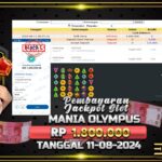 BUKTI JACKPOT SLOT SLOT MANIA OLYMPUS TERPERCAYA DI INDONESIA TGL 11-08-2024