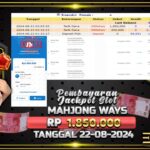 BUKTI JACKPOT SLOT MAHJONG WAYS TERPERCAYA DI INDONESIA TGL 22-08-2024