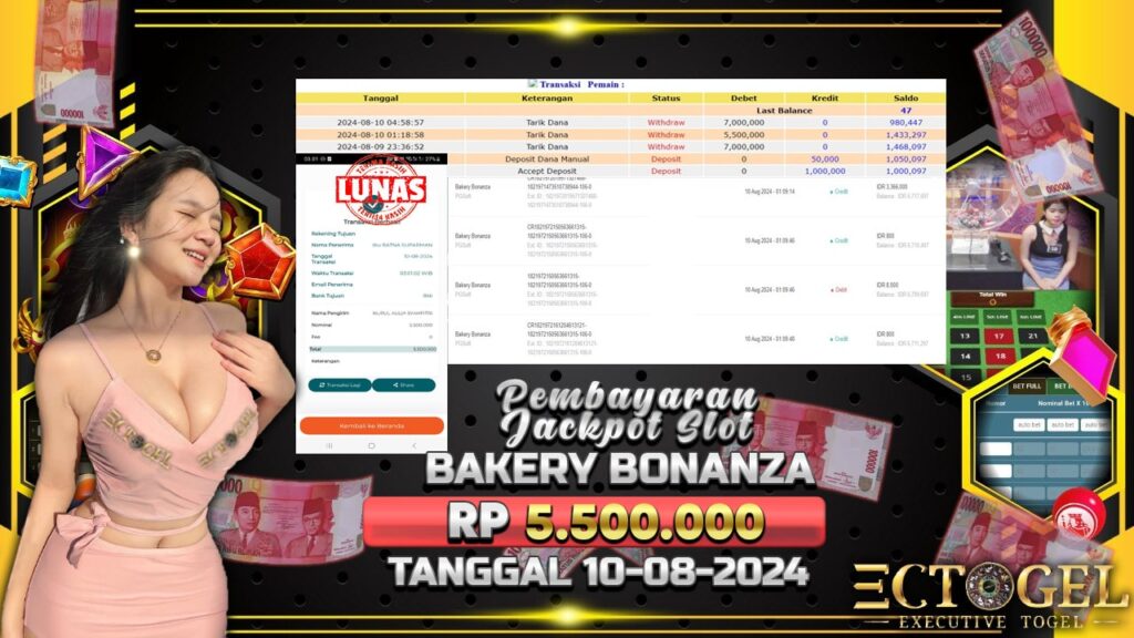 BUKTI JACKPOT SLOT BAKERY BONANZA TERPERCAYA DI INDONESIA TGL 10-08-2024