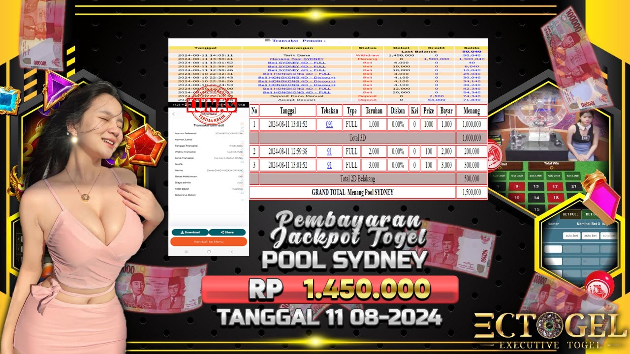 BUKTI JACKPOT TOGEL ONLINE POOL SYDNEY TERPERCAYA DI INDONESIA TGL 11-08-2024