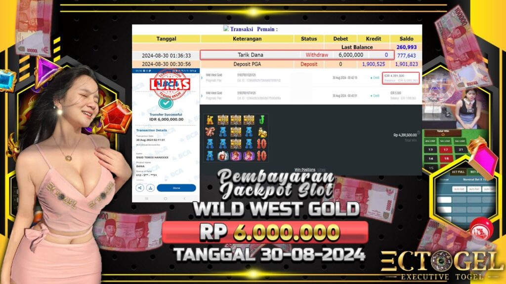 BUKTI JACKPOT SLOT WILD WEST GOLD TERPERCAYA DI INDONESIA TGL 30-08-2024