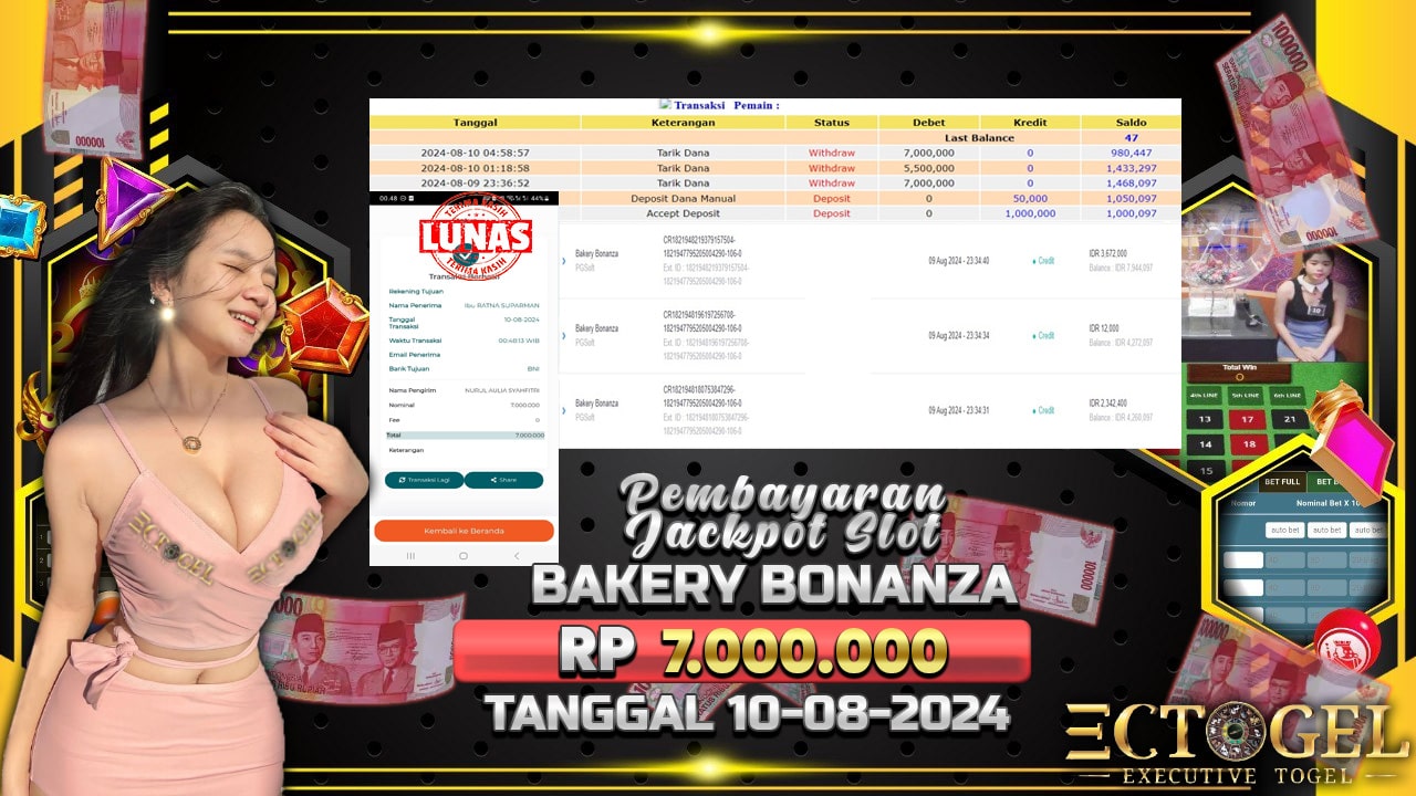 BUKTI JACKPOT SLOT BAKERY BONANZA TERPERCAYA DI INDONESIA TGL 10-08-2024