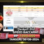 BUKTI JACKPOT SPEED BACCARAT TERPERCAYA DI INDONESIA TGL 06-08-2024