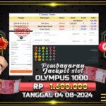 BUKTI JACKPOT SLOT GATES OF OLYMPUS TERPERCAYA DI INDONESIA TGL 04-08-2024