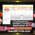 BUKTI JACKPOT LIVE CASINO BACCARAT TERPERCAYA DI INDONESIA TGL 21-08-2024