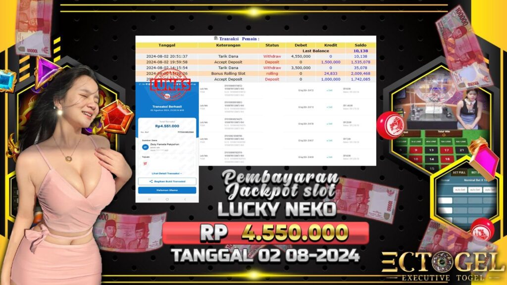 BUKTI JACKPOT SLOT LUCKY NEKO TERPERCAYA DI INDONESIA TGL 02-08-2024