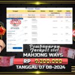 BUKTI JACKPOT SLOT MAHJONG WAYS TERPERCAYA DI INDONESIA TGL 07-08-2024