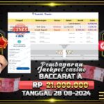 BUKTI JACKPOT LIVE CASINO BACCARAT A TERPERCAYA DI INDONESIA TGL 28-08-2024