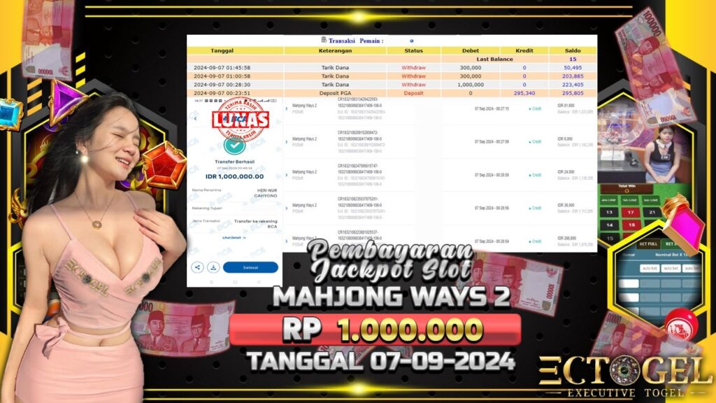 BUKTI JACKPOT SLOT MAHJONG WAYS 2 TERPERCAYA DI INDONESIA TGL 07-09-2024