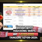 BUKTI JACKPOT SLOT MAHJONG WAYS TERPERCAYA DI INDONESIA TGL 02-09-2024