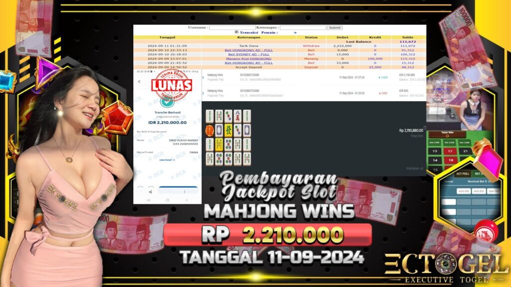 BUKTI JACKPOT SLOT MAHJONG WINS TERPERCAYA DI INDONESIA TGL 11-09-2024