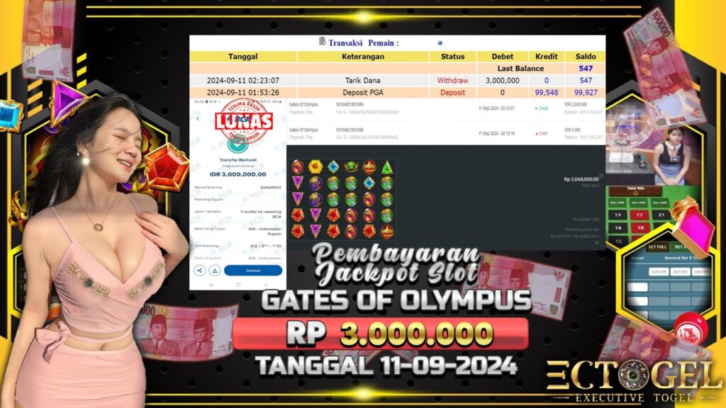 BUKTI JACKPOT SLOT GATES OF OLYMPUS TERPERCAYA DI INDONESIA TGL 11-09-2024