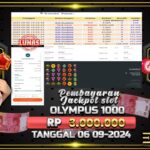 BUKTI JACKPOT SLOT GATES OF OYLMPUS 1000 TERPERCAYA DI INDONESIA TGL 06-09-2024