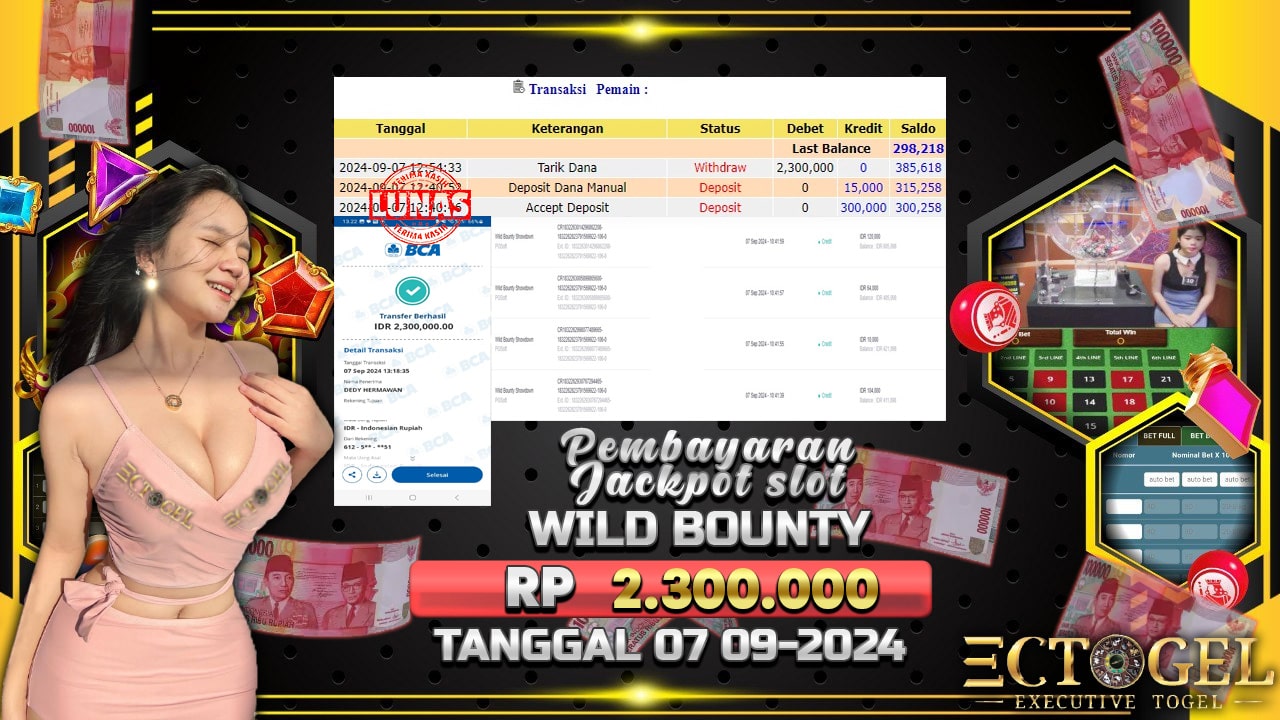 BUKTI JACKPOT SLOT WILD BOUNTY TERPERCAYA DI INDONESIA TGL 07-09-2024