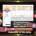 BUKTI JACKPOT LIVE CASINO BACCARAT TERPERCAYA DI INDONESIA TGL 01-09-2024