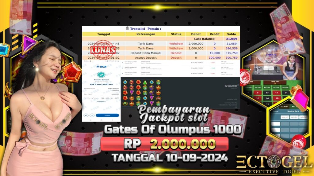 BUKTI JACKPOT SLOT GATES OF OLYMPUS 1000 TERPERCAYA DI INDONESIA TGL 10-09-2024